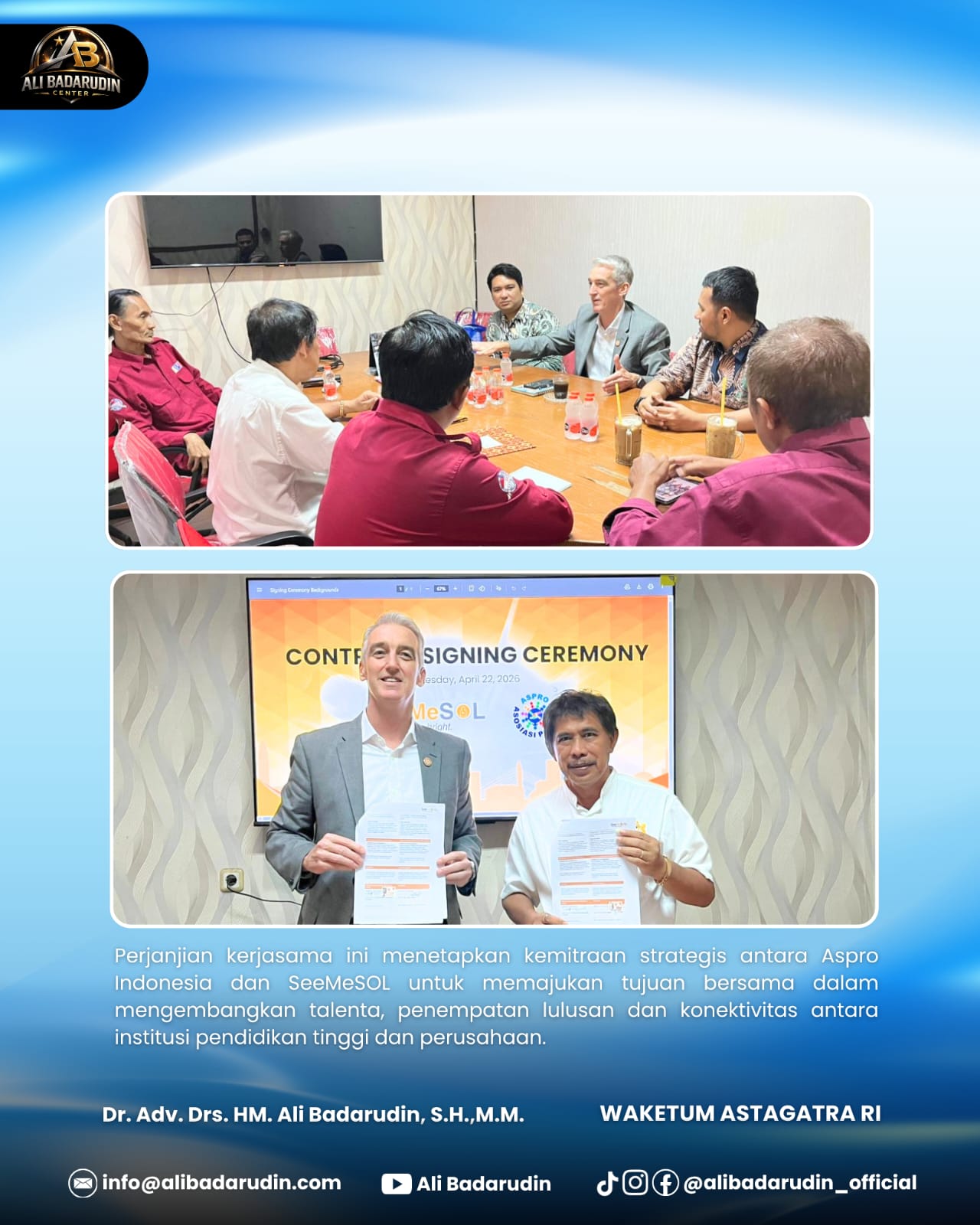 Foto bersama Aspro Indonesia dan SeeMeSOL